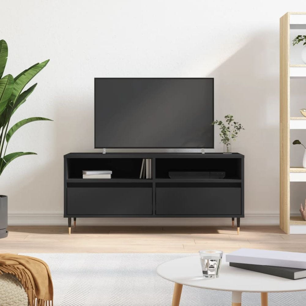 Vidaxl TV skrinka čierna 100x34,5x44,5 cm spracované drevo